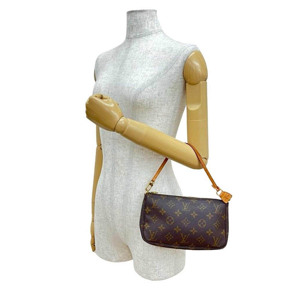 LOUIS VUITTON Brown Monogram Leather Pochette Pouch - Picture 2 of 9